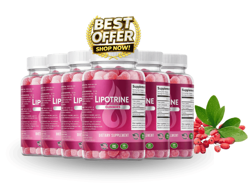 LipoTrine Gummies-Official-Website LipoTrine Gummies 6-bottle pack 180-day supply for metabolic support and weight management