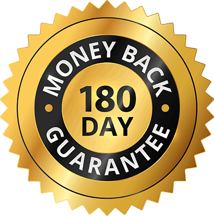 LipoTrine Gummies 180-day money-back guarantee badge for risk-free purchase